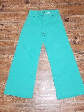 Divided Jean Light Green 12 Wide Leg